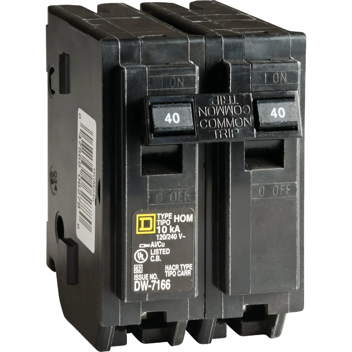 Prestigious Square D Homeline 40A Double-Pole Standard Trip Circuit Breaker Long-Lasting
