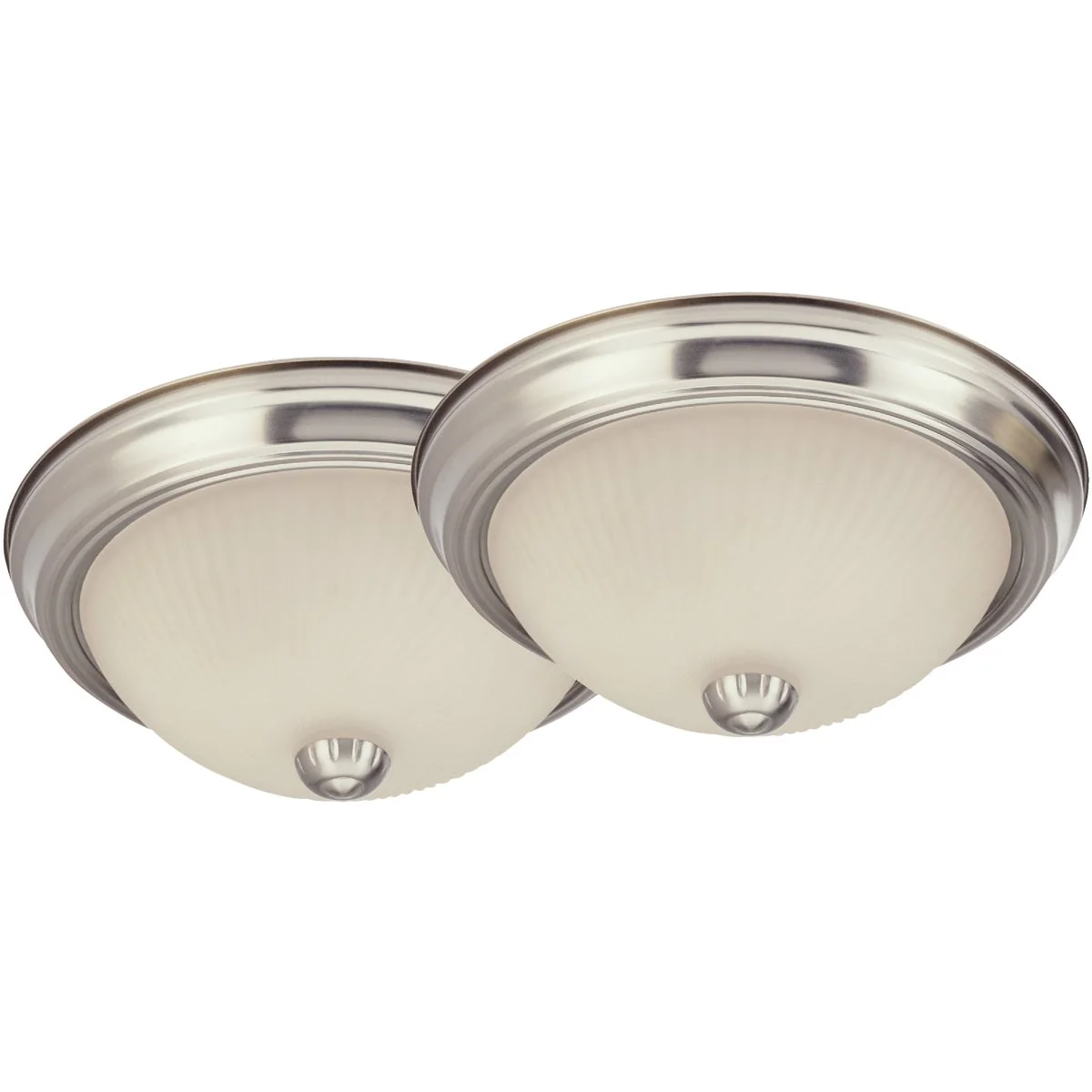 Soft Home Impressions 11 In. Brushed Nickel Incandescent Flush Mount Ceiling Light Fixture 2-Pack Consistent
