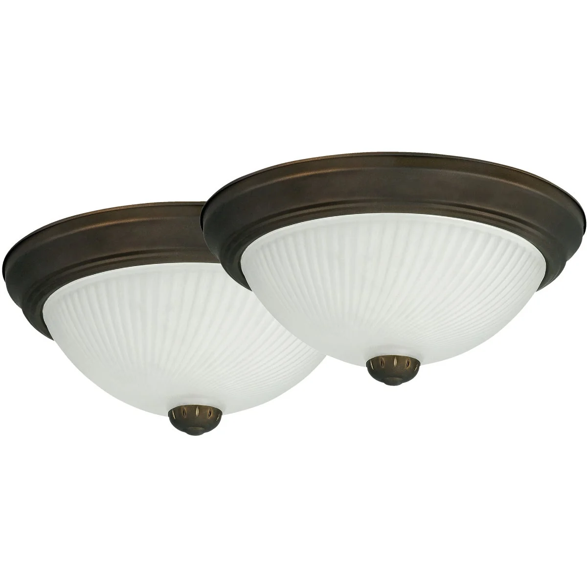 Sustainable Home Impressions 11 In. Oil Rubbed Bronze Incandescent Flush Mount Ceiling Light Fixture 2-Pack Expertly Made