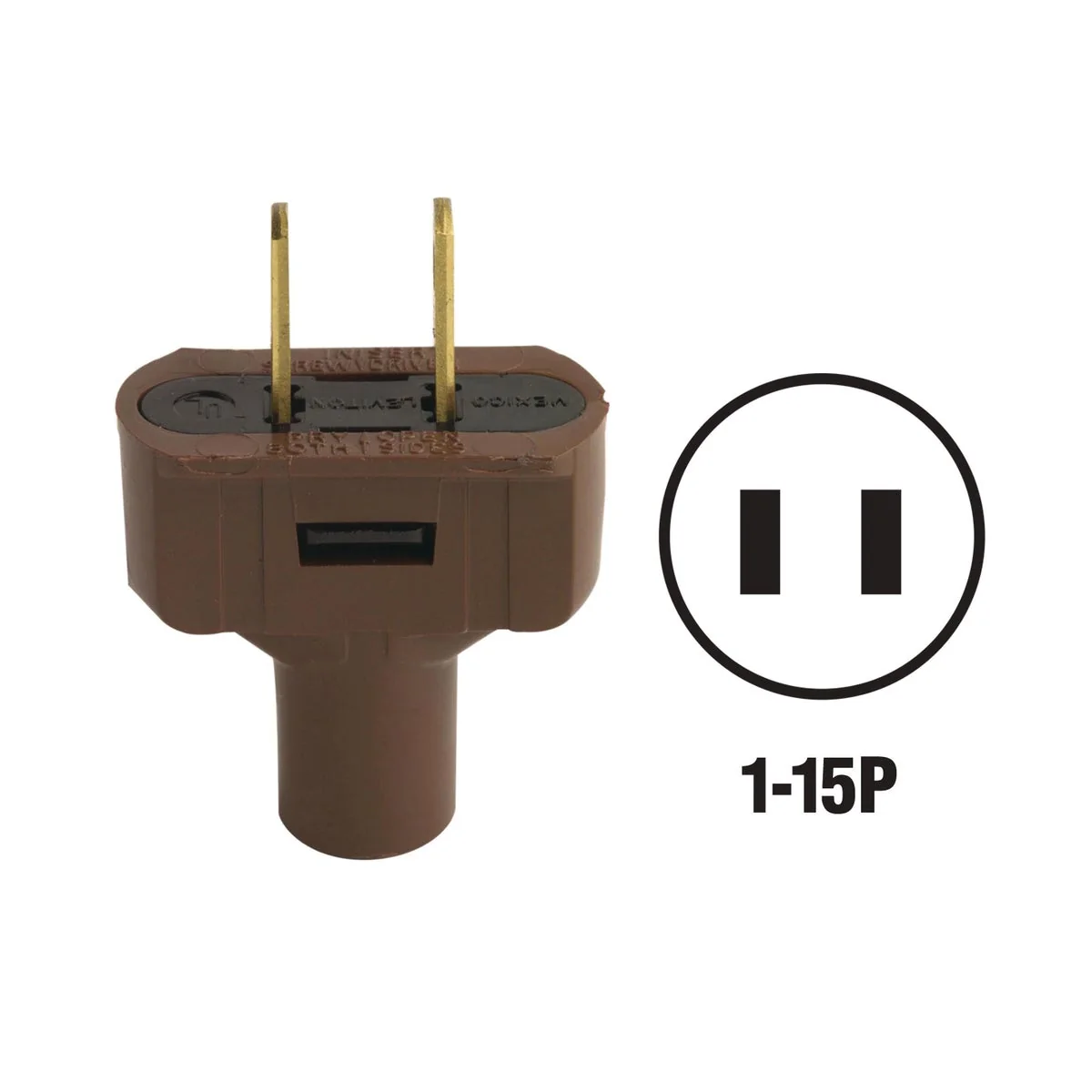 Flexible Leviton 15A 125V 2-Wire 2-Pole Vinyl Cord Plug Brown Trusted