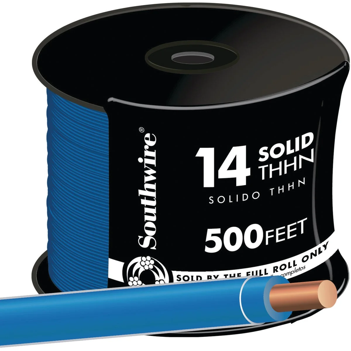 Convenient Southwire 500 Ft. 14 AWG Solid Blue THHN Electrical Wire Dependable