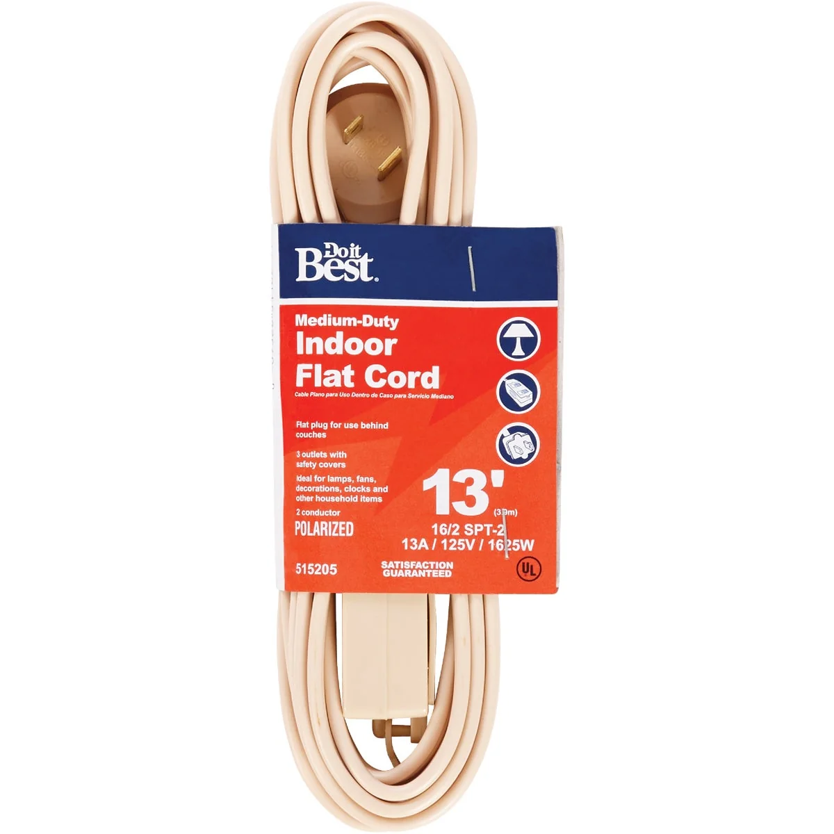 High-End Do it 13 Ft. 16 2 Flat Plug Tan Extension Cord Excellent
