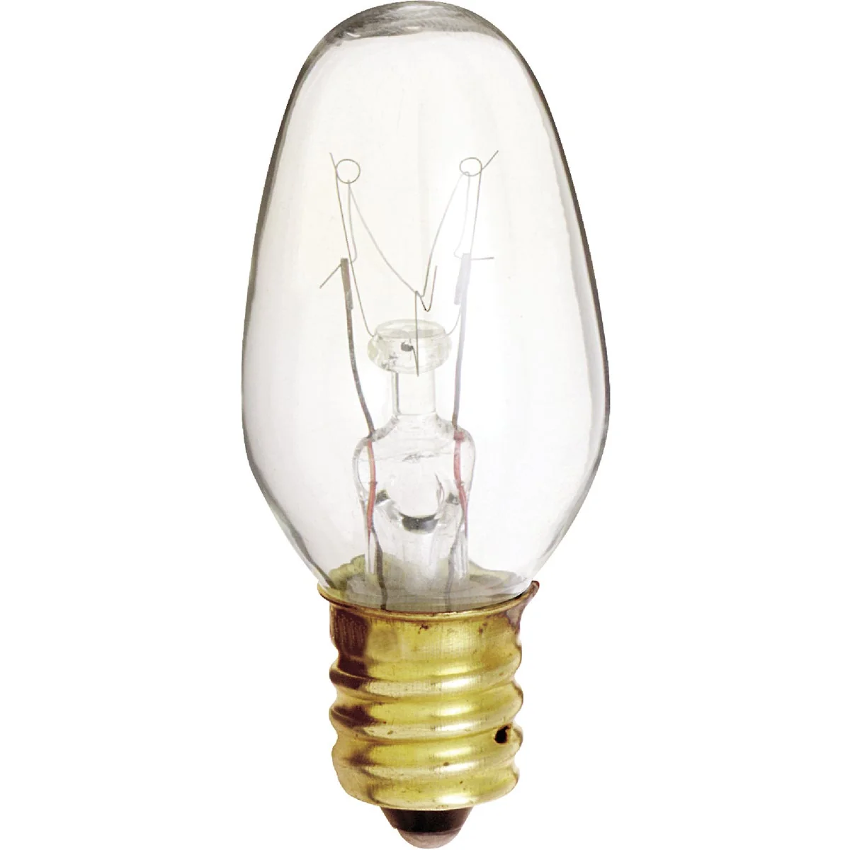 Easy-to-Use Satco 4W Clear Candelabra Base C7 Incandescent Night Light Bulb 2-Pack Fine