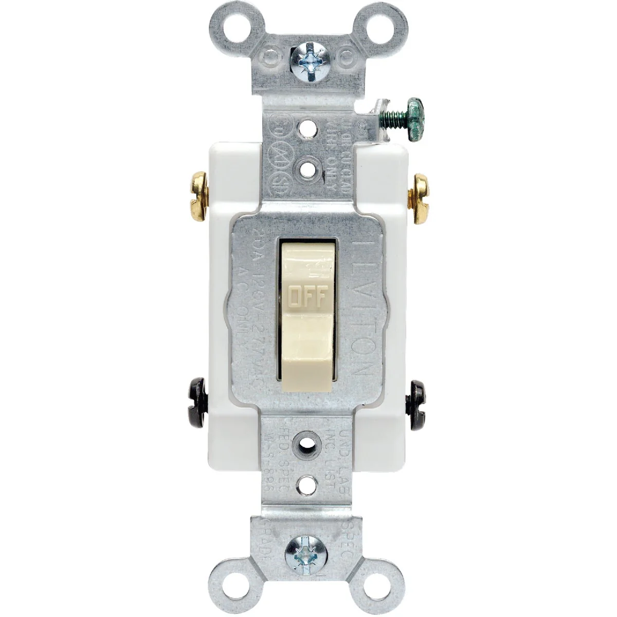 Effective Leviton Toggle Ivory 20A Grounded Quiet Double Pole Switch Functional