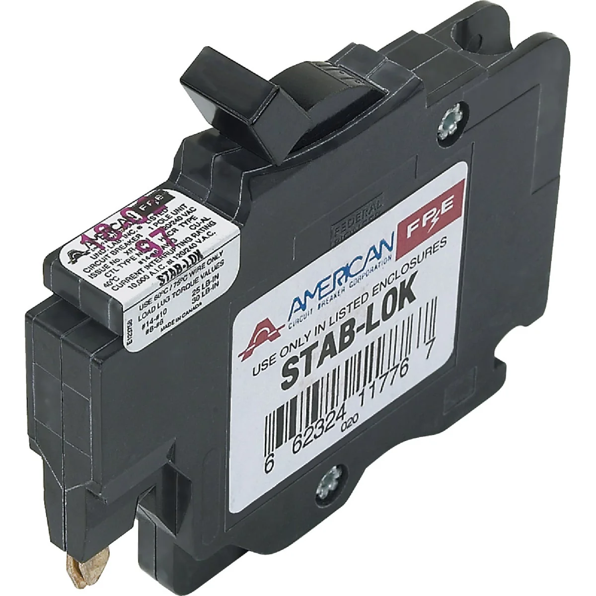 Expertly Made Connecticut Electric 15A Single-Pole Standard Trip Packaged Circuit Breaker For Federal Pacific Flexible
