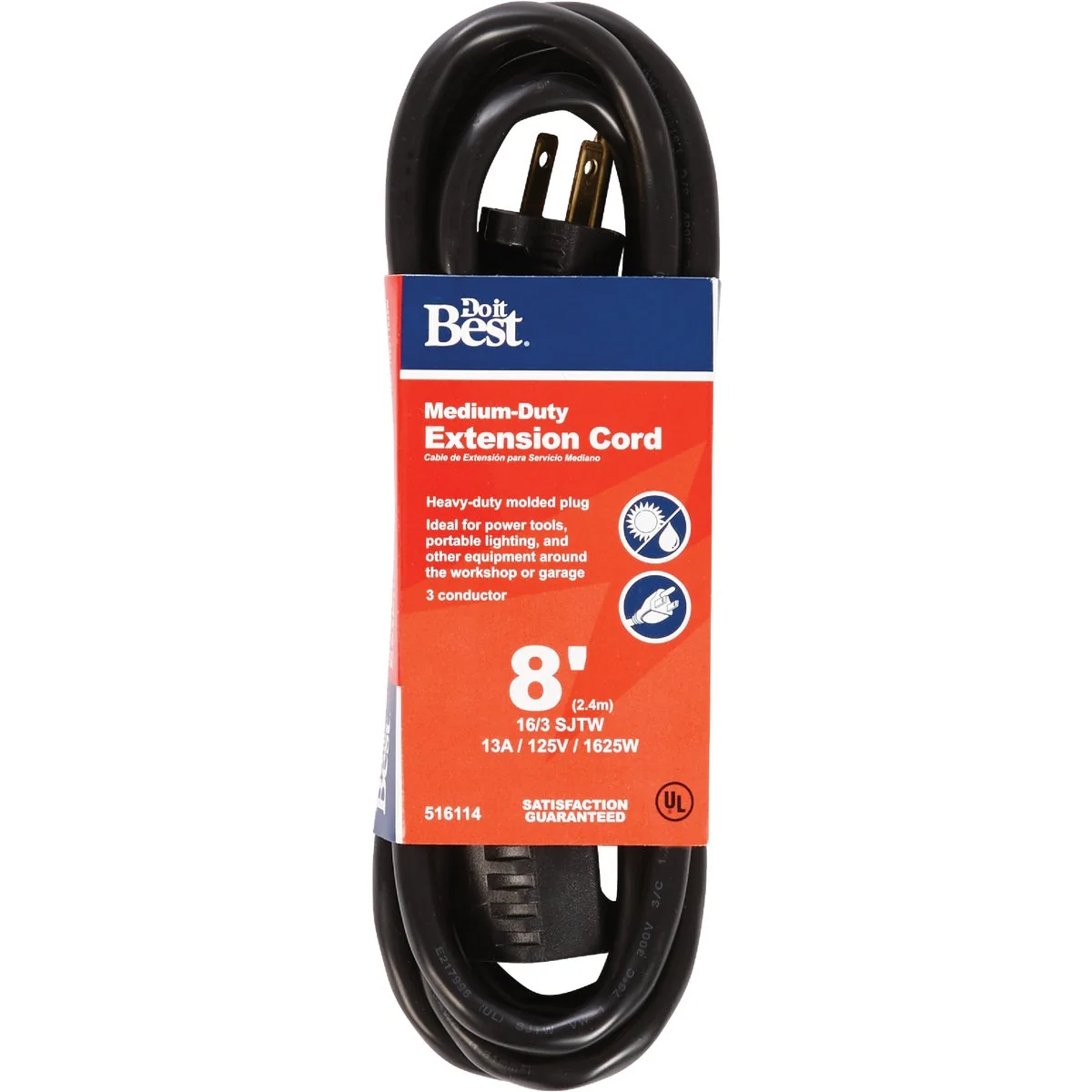 Fine Do it 8 Ft. 16 3 Abrasion Resistant Extension Cord Breathable