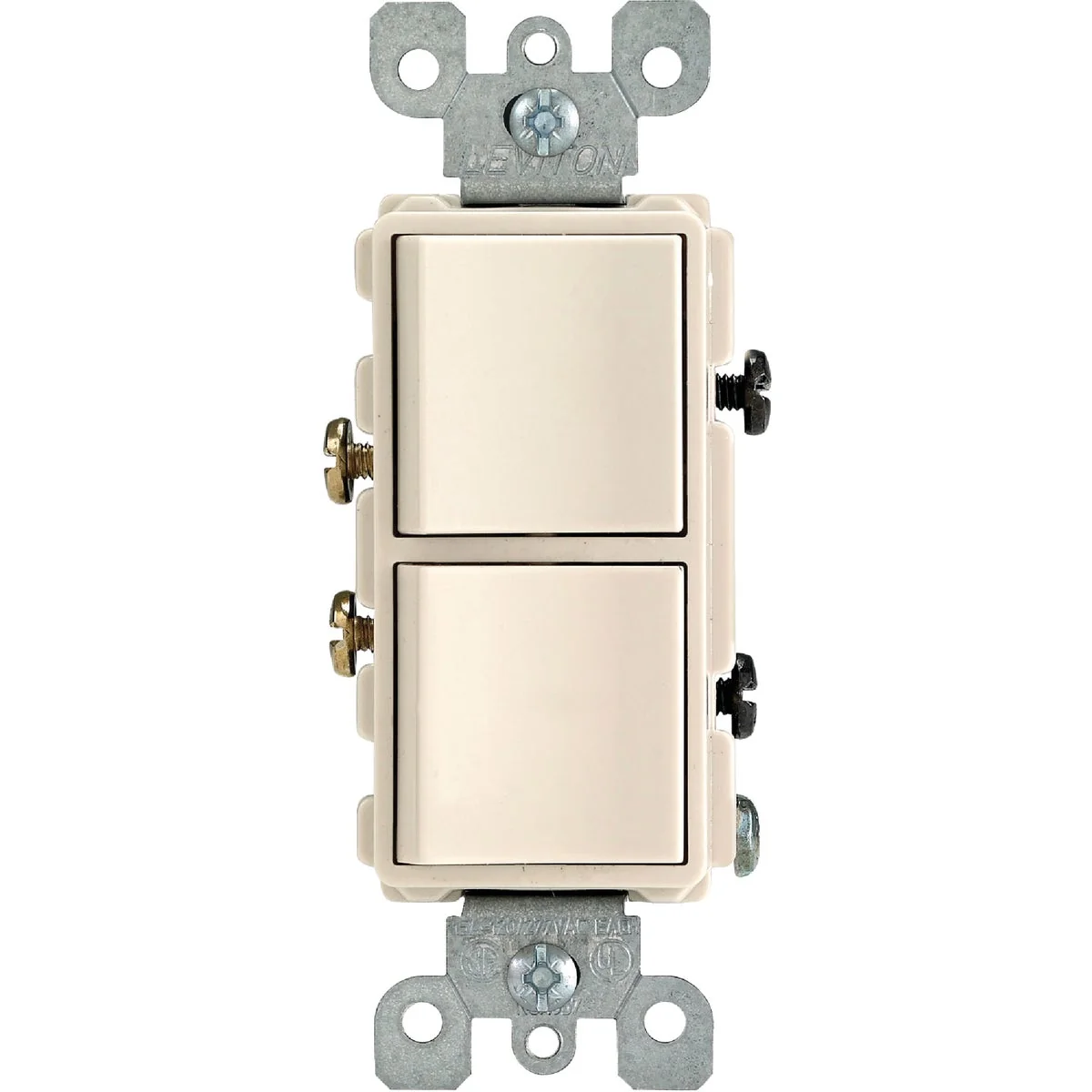 Next-Generation Leviton Single Pole Light Almond 15A Duplex Switch Refined