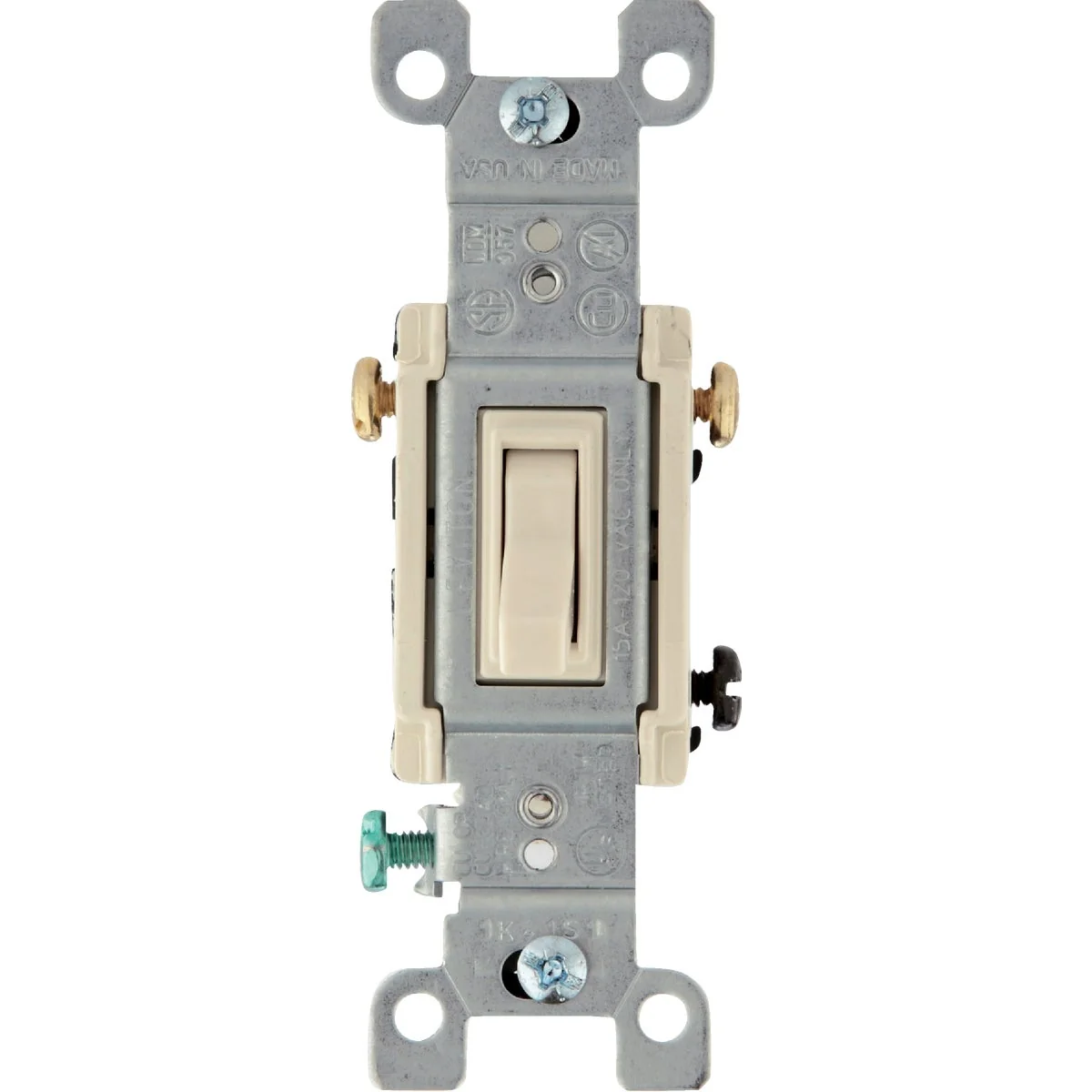 Genuine Leviton Quiet Grounded Toggle Light Almond 15A 3-Way Switch Proven