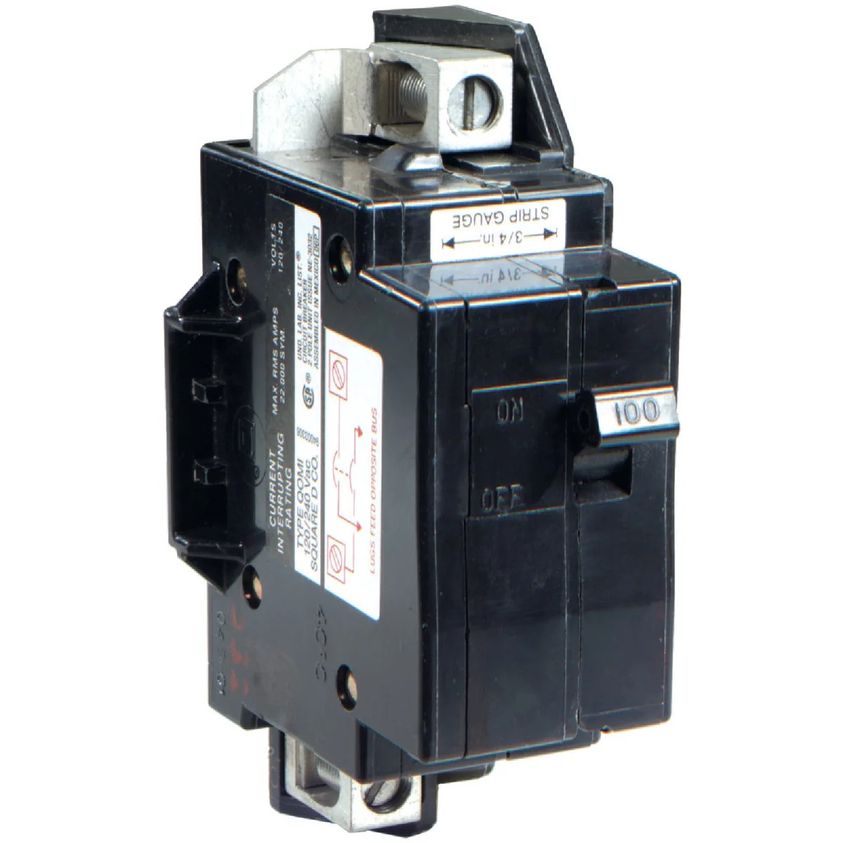 Fine Square D QO 100A Double-Pole Standard Trip Main Breaker First-Class
