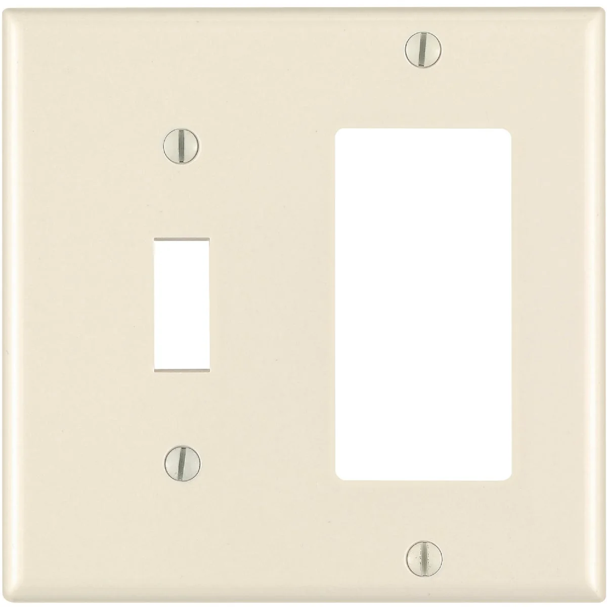 Lightweight Leviton Decora 2-Gang Thermoset Single Toggle Rocker Wall Plate Light Almond Eco-Friendly