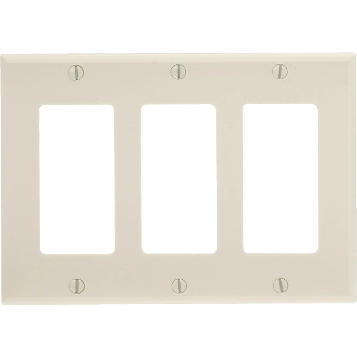 Organic Leviton Decora 3-Gang Smooth Plastic Rocker Decorator Wall Plate Light Almond Top-Quality