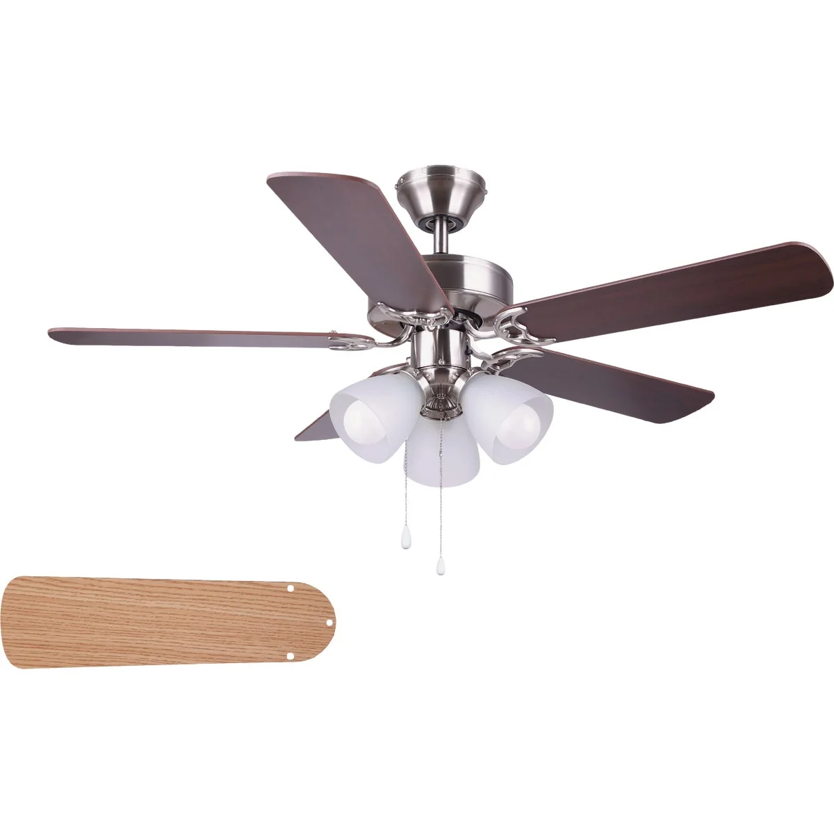 Environmentally Friendly Home Impressions Studio 42 In. Brushed Nickel Ceiling Fan with Light Kit Easy-to-Use