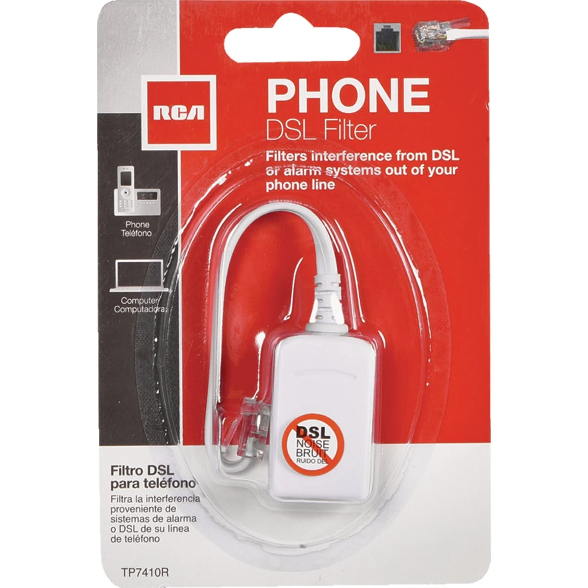 Consistent RCA DSL Phone or Security System DSL Line Filter Soft