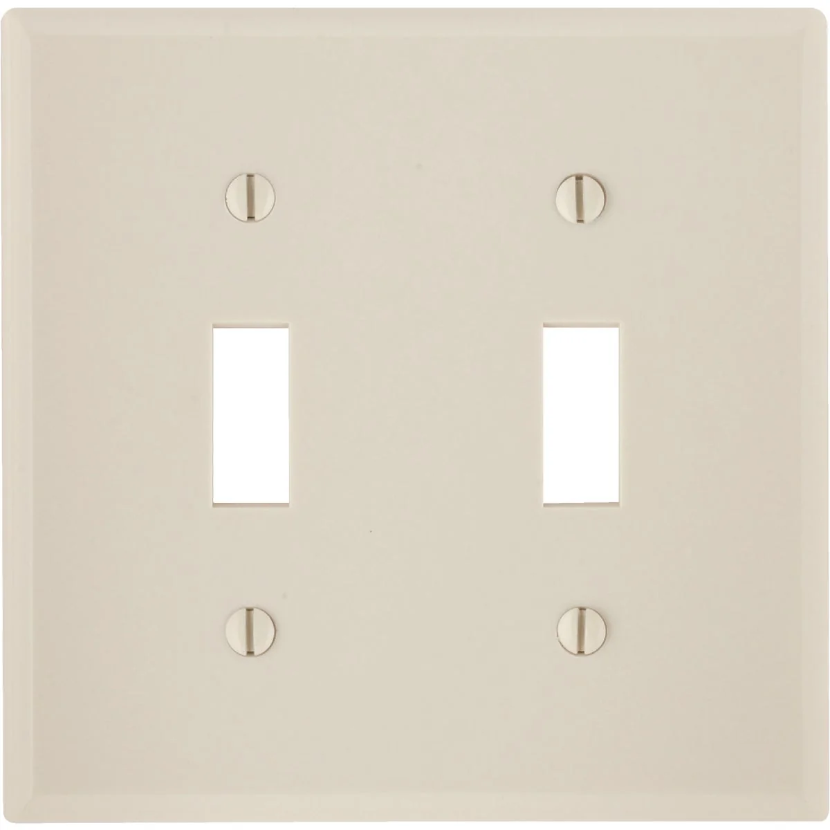 Premium Material Leviton 2-Gang Plastic Toggle Switch Wall Plate Light Almond Functional