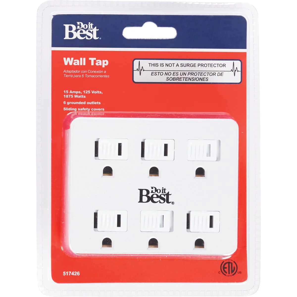 Reliable Do it White 15A 6-Outlet Tap Selected
