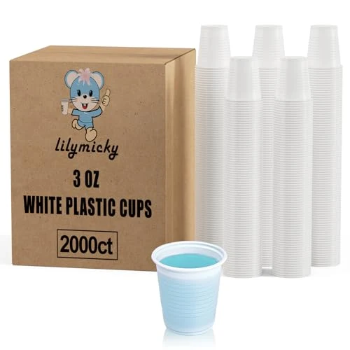 Original Design 2000 Pack 3 oz Plastic Bathroom Cup 2000 Count Casual