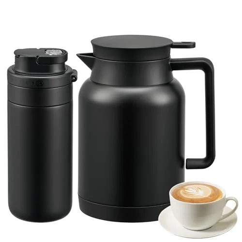 Responsible 2 Pack 49oz Thermal Coffee Carafe and 15oz Insulated Water Bottle 2 Count Fine