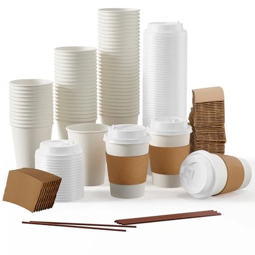 Excellent 100 Pack 12 oz Paper Coffee Cups 100 Count Luxury