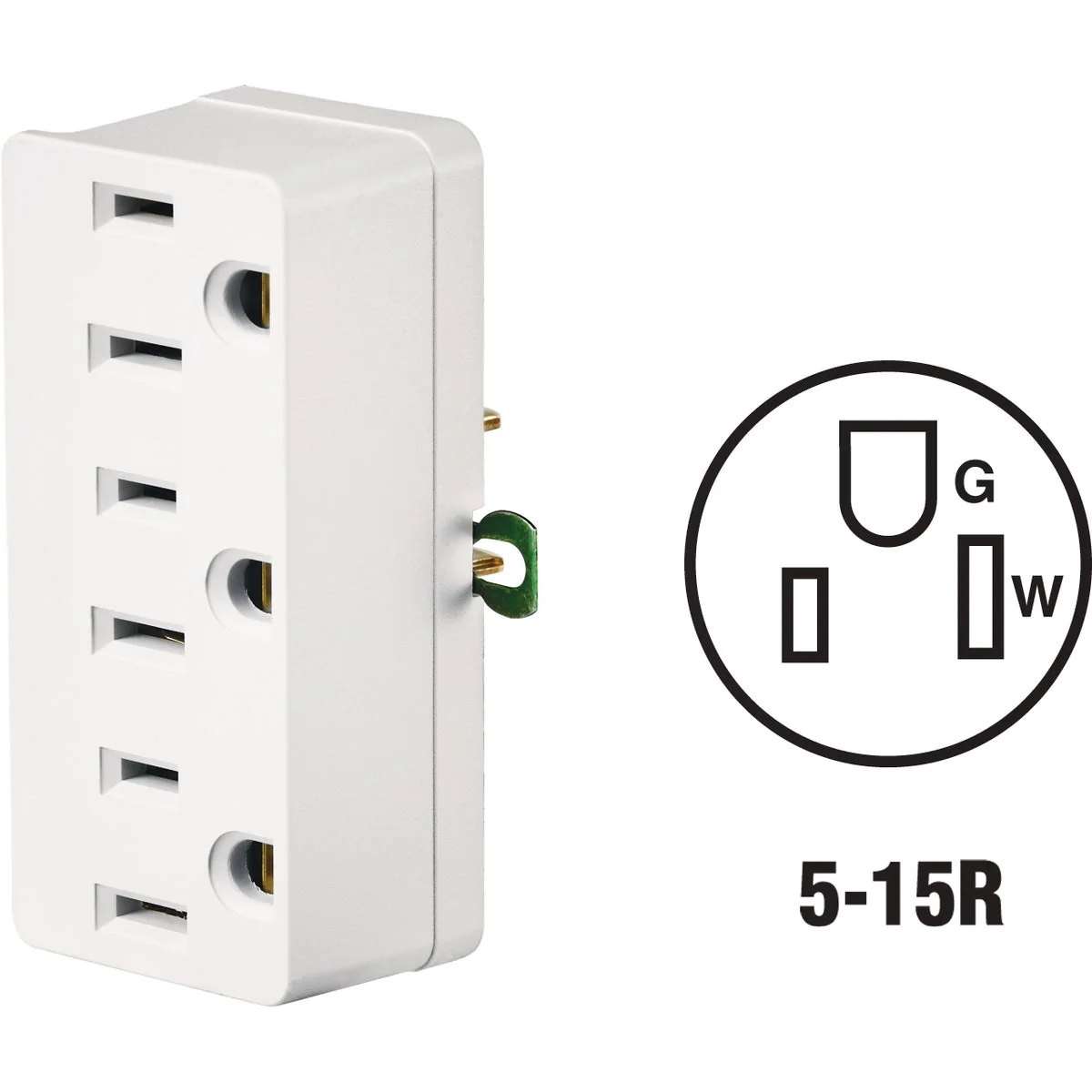 Quality Leviton White 15A 3-Outlet Tap Clean
