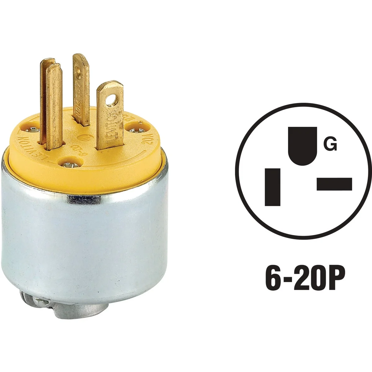 Responsible Leviton 20A 250V 3-Wire 2-Pole Armored Cord Plug Breathable