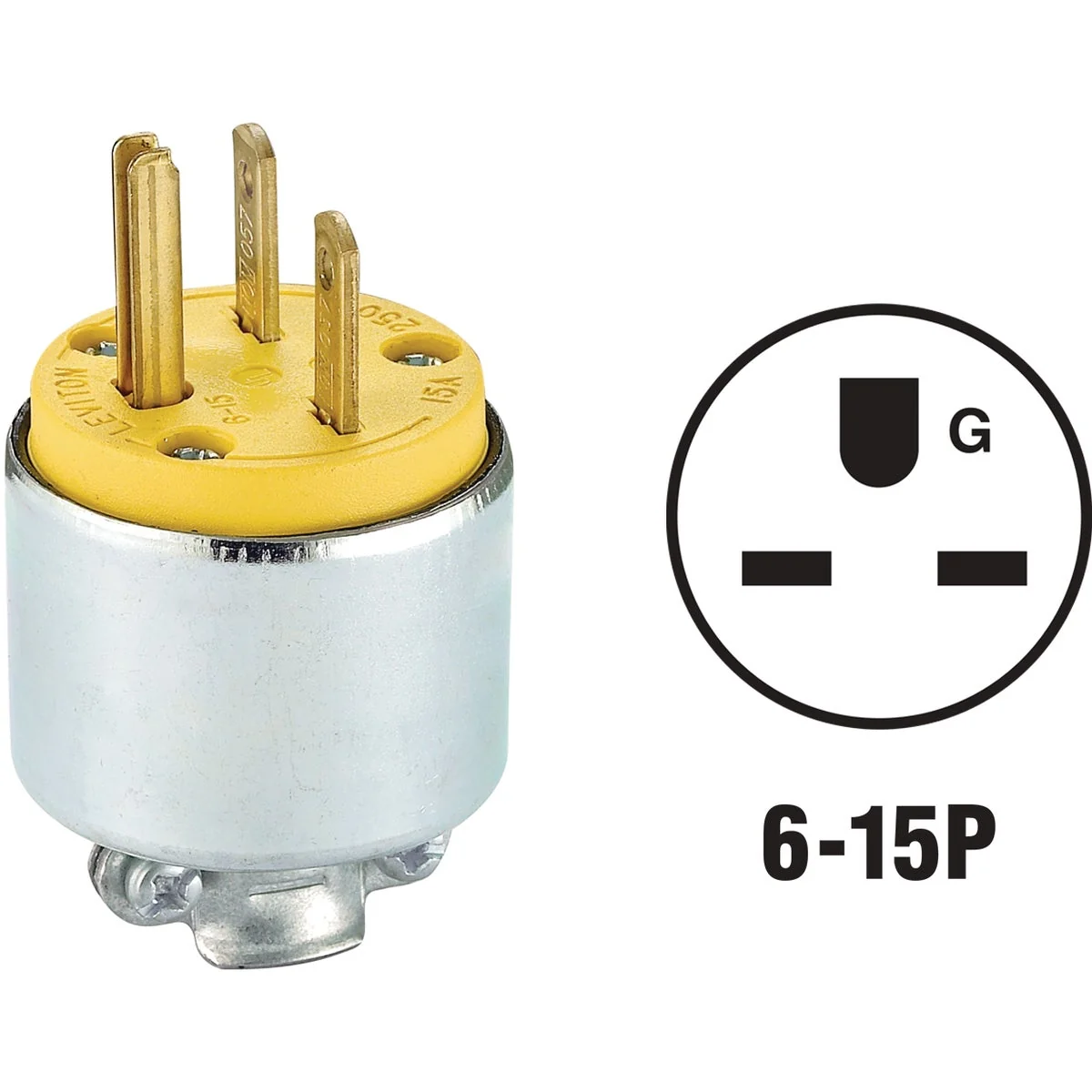 Trendy Leviton 15A 250V 3-Wire 2-Pole Armored Cord Plug Reliable