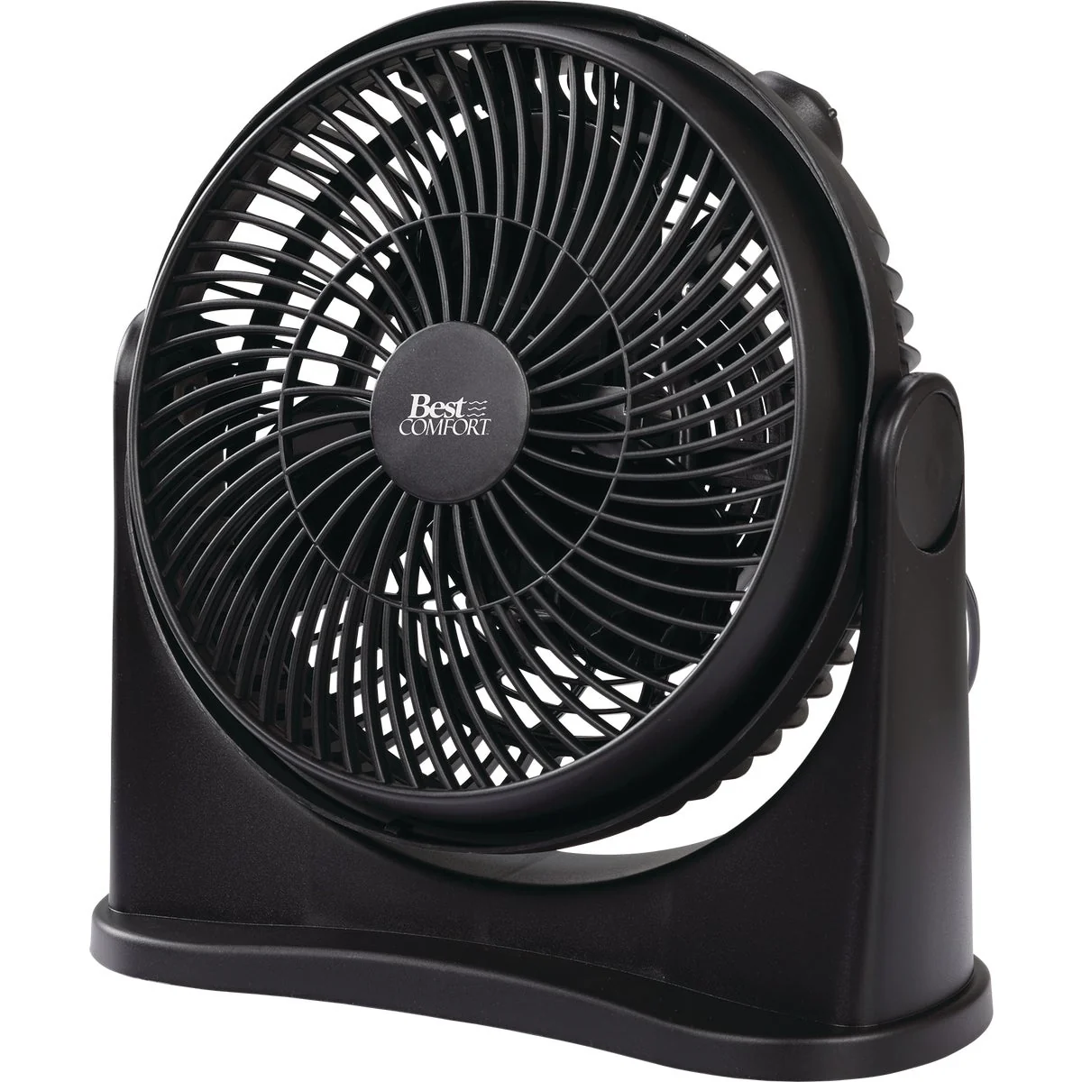 Convenient Comfort 8 In. 3-Speed Black Floor Fan Authentic
