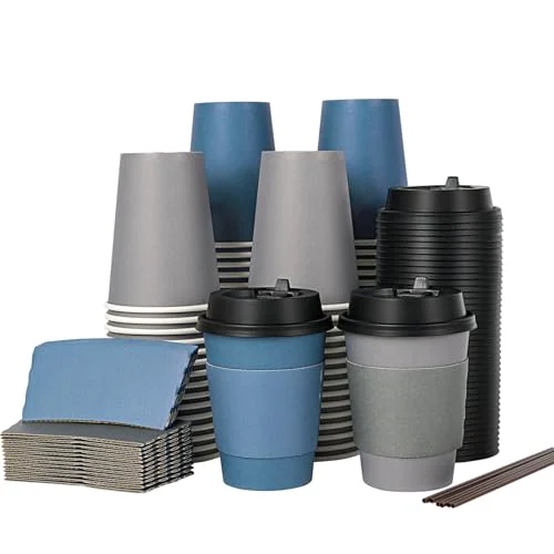 Certified 100 Pack 12 oz Disposable Coffee Cups with Lid 100 Count Exclusive