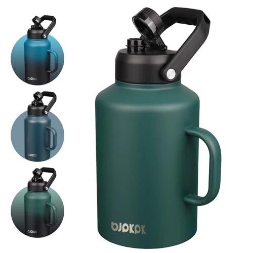 Green 128oz Stainless Steel Water Bottle Healthy
