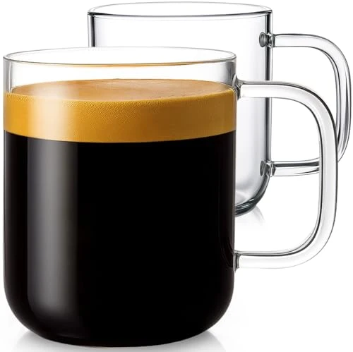 Green 16oz Glass Coffee Mugs Set of 2 2 Count Consistent