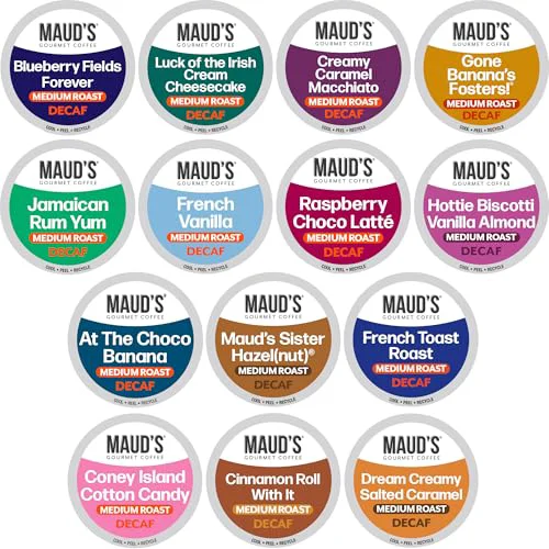 Fashionable Maud s Flavored Decaf Coffee Pods Variety Pack 80 Count Premium Material