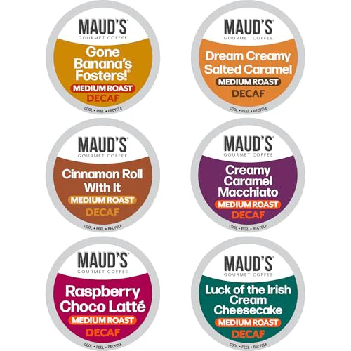 Sophisticated Maud s Flavored Decaf Coffee Pods Variety Pack 24 Count Minimalist