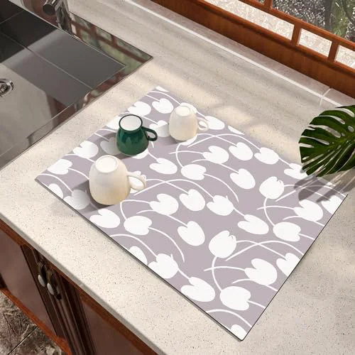Convenient Dish Drying Mat Absorbent Diatomite Tulip Coffee Mat Original Design