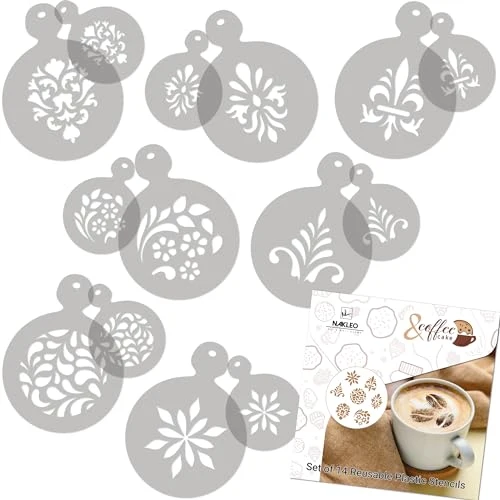 Trusted Coffee Stencils and Cookies Decoration 14Pcs 2.8 x2.8 and 4.3 x4.3 Effective