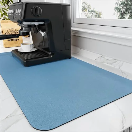 Artisan Coffee Mat Absorbent Hide Stain Rubber Backed Dish Drying Mat for Kitchen Counter Top-Quality