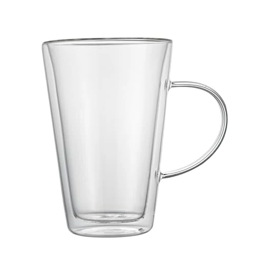 Efficient 14 oz Professional Glass Mug 2 Count Elegant