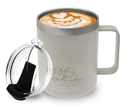 Sustainable 12 oz Insulated Coffee Mug with Handle Lid Responsible