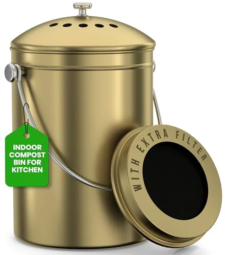 Powerful Countertop Compost Bin 1.3 Gallon First-Class