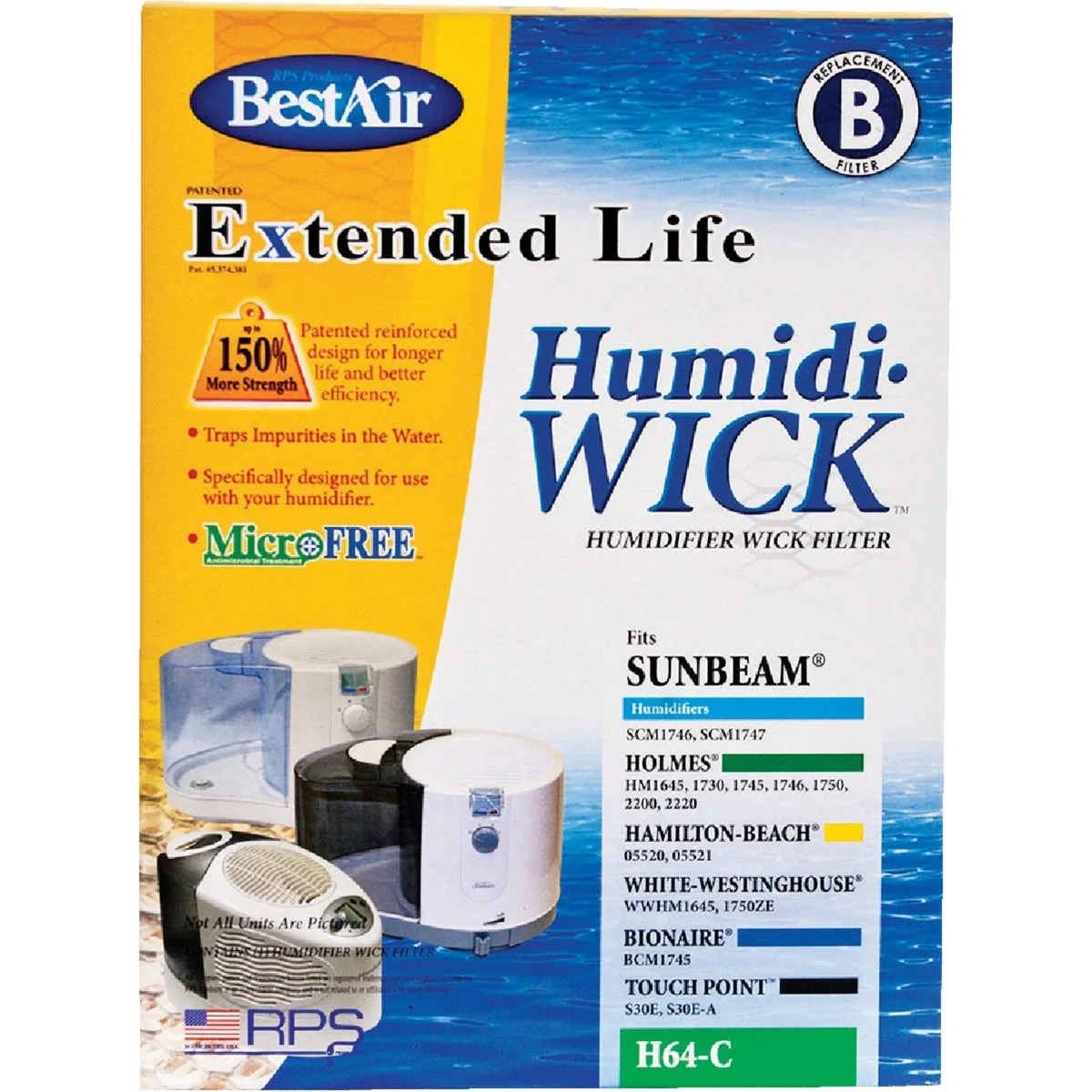 Smooth Air Extended Life Humidi-Wick H64 Humidifier Wick Filter High-Performance