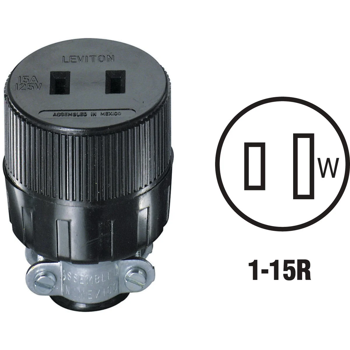 Casual Leviton 15A 125V 2-Wire 2-Pole Round Cord Connector Flexible