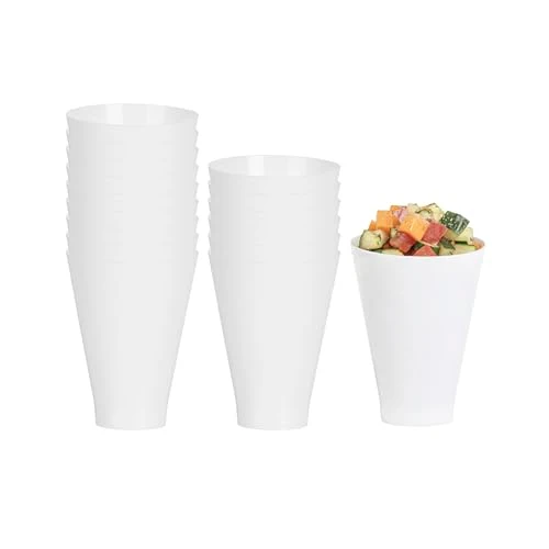 Unique 7 Ounce Plastic Glasses 100 Round Incline Shooter Cups 100 Count Smooth