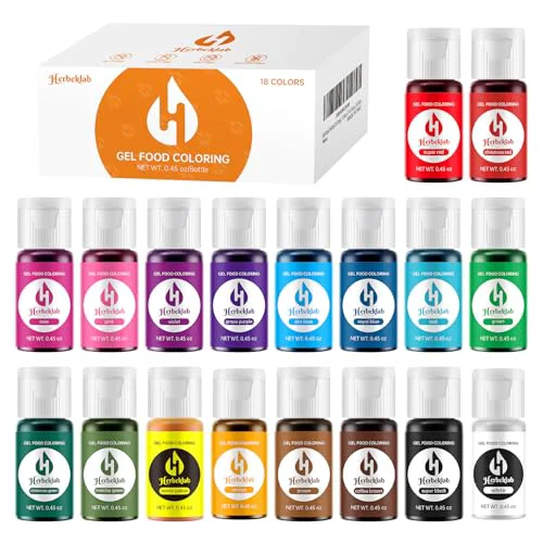 Breathable Gel Food Coloring 18 Colors x 0.45 oz Concentrated Gel Based Food Dye Vibrant Icing Colors for Baking Cake Decorating Cookies 8.1 Fl Oz Prestigious