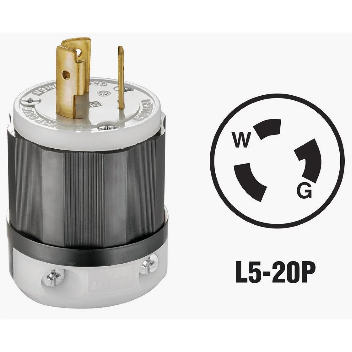 Verified Leviton 20A 125V 3-Wire 2-Pole Industrial Grade Locking Cord Plug High-Performance