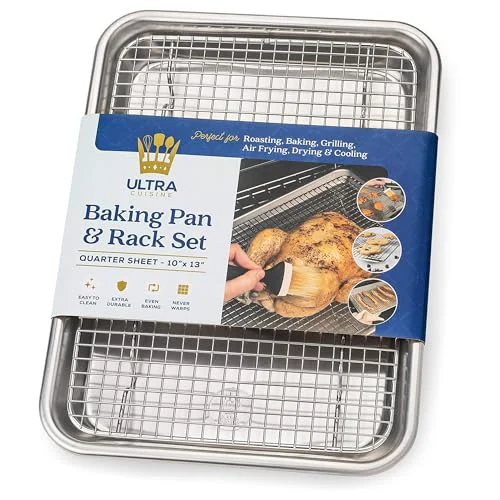 Organic Quarter Sheet Pan with Wire Rack Set Original Design