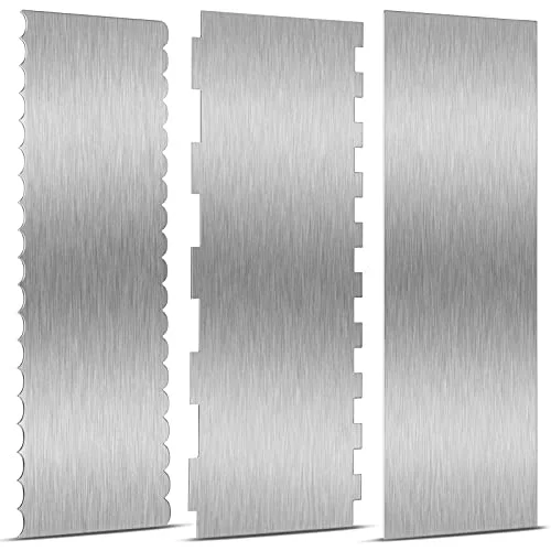 Dependable 3 Pcs Stainless Steel Cake Scraper 3 Count Smart