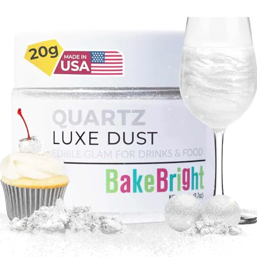 Healthy Bulk 20g White Luster Dust Edible Glitter for Cocktails Premium Edible White Luster Dust for Cake Decorations – Blanco Edible Glitter for Drinks Cupcakes Cookies Cakes Food Paint Premium Material