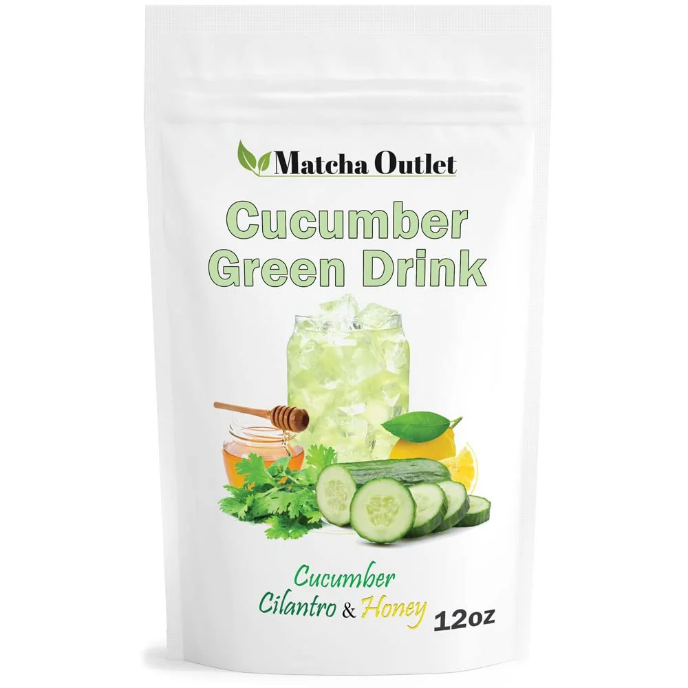 Fashionable Green Drink Powder Cucumber Cilantro Honey Refresher Natural Superfood 12oz Great For Loaded Tea Bubble Tea Efficient