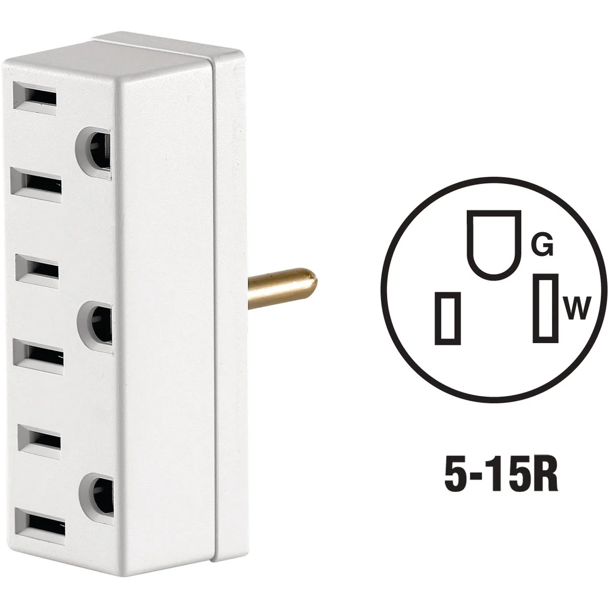 Trendy Leviton White 15A 3-Outlet Tap High-Performance