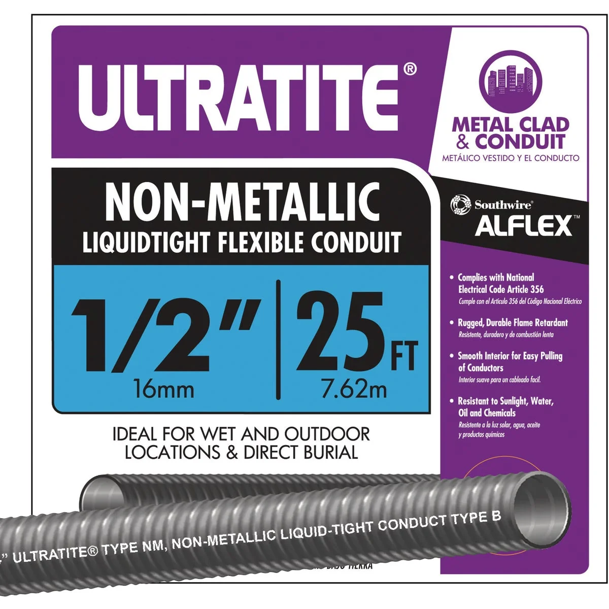 Artisan Southwire 1 2 In. x 25 Ft. Flexible Non-Metallic Liquid Tight Conduit Professional