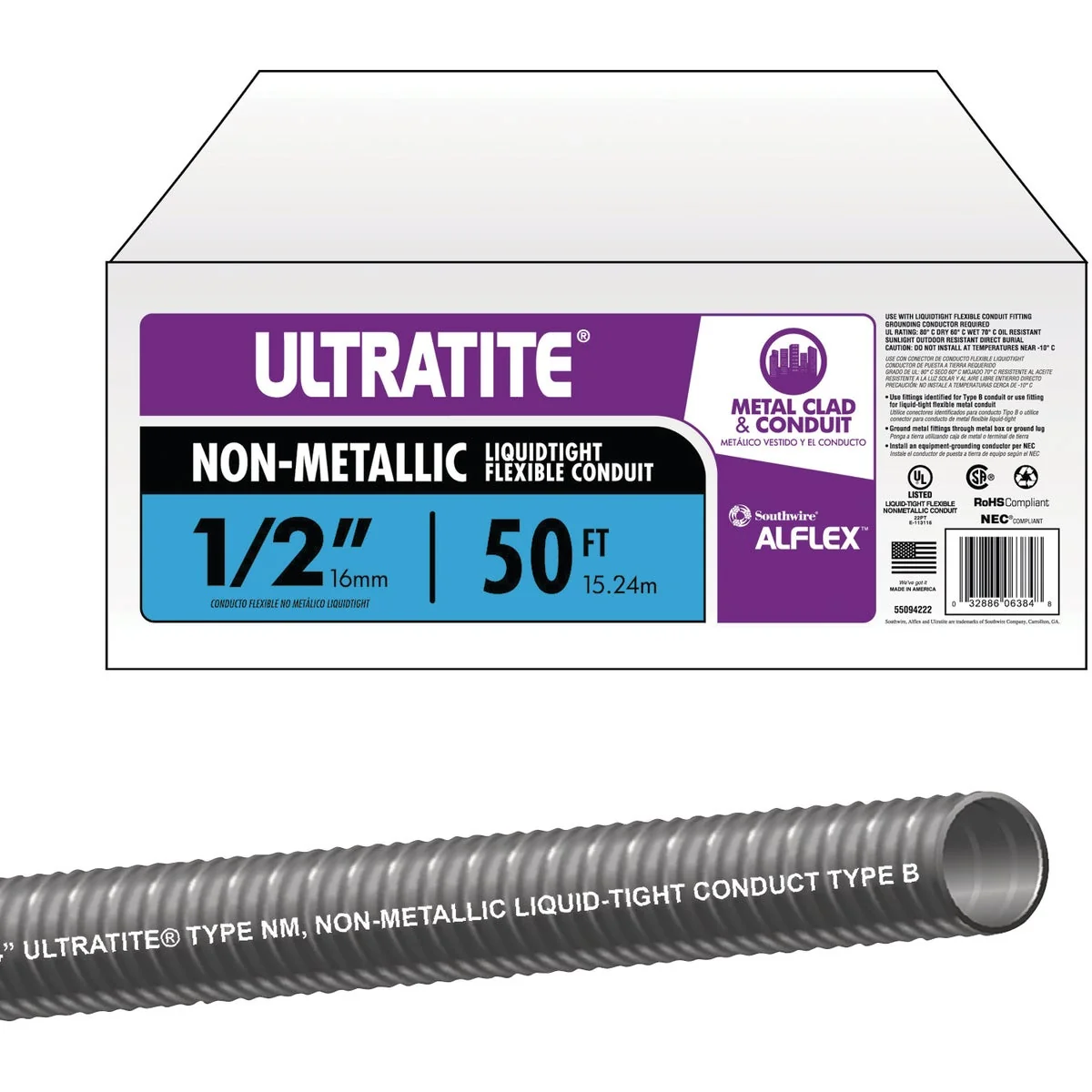 Efficient Southwire 1 2 In. x 50 Ft. Flexible Non-Metallic Liquid Tight Conduit Exclusive