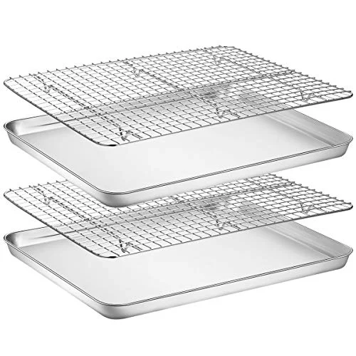 Natural Baking Sheet with Rack Set 2 Pans 2 Racks Exceptional